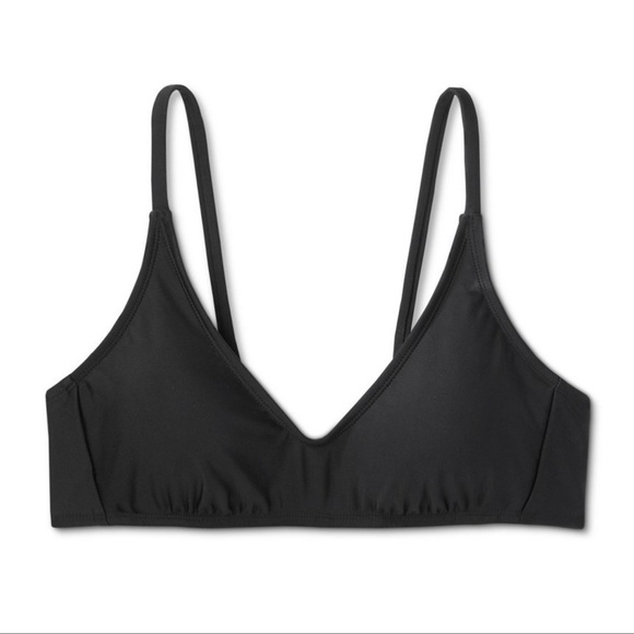 2/$20   Wild Fable Scoop Neck Bralette Bikini Top - Black - Picture 3 of 6